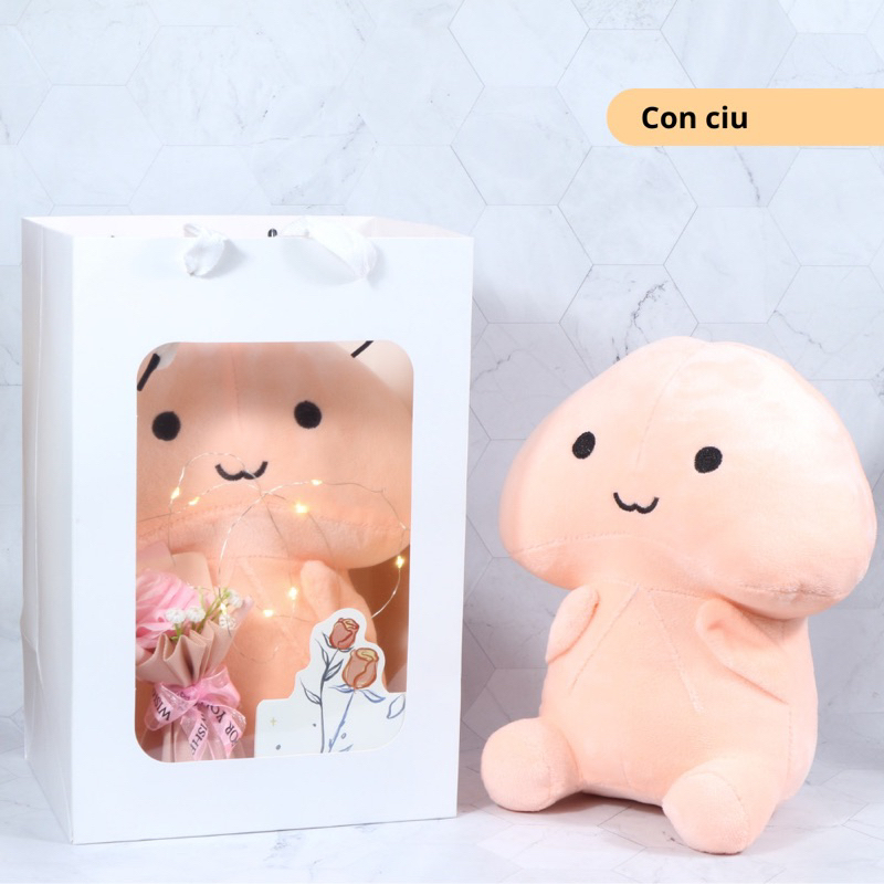 Sét quà Tặng Hoa và Gấu bông kèm đèn nháy
