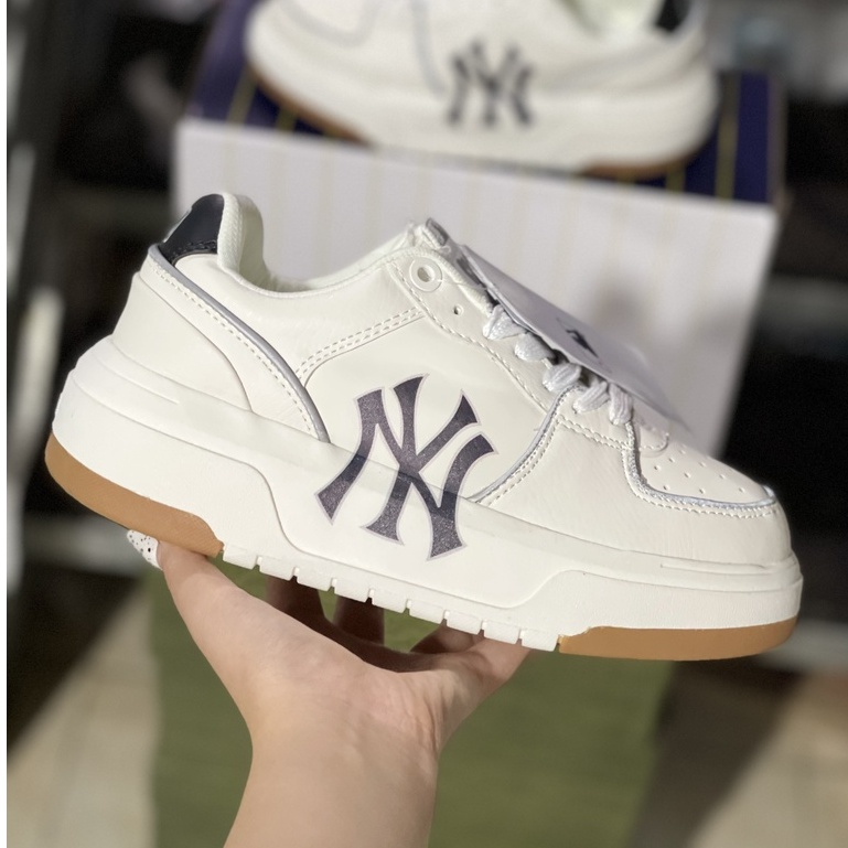 giày mlb chunky liner đế nâu, giầy mlb ny trắng xám viền phản quang, giày thể thao sneaker nam nữ full phụ kiện túi xách | BigBuy360 - bigbuy360.vn