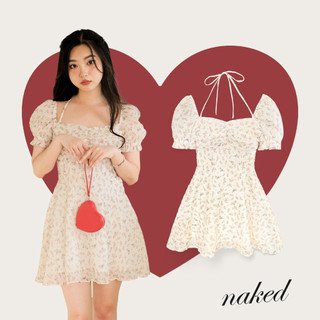 Váy cộc tay hoa nhí vải nhăn NAKED by V - Marlin Dress