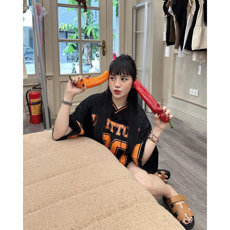 Áo Phông Bóng Chày Viền Cam L1