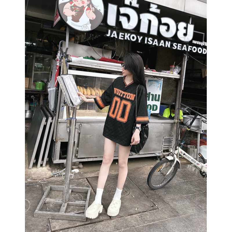 Áo Phông Bóng Chày Viền Cam L1