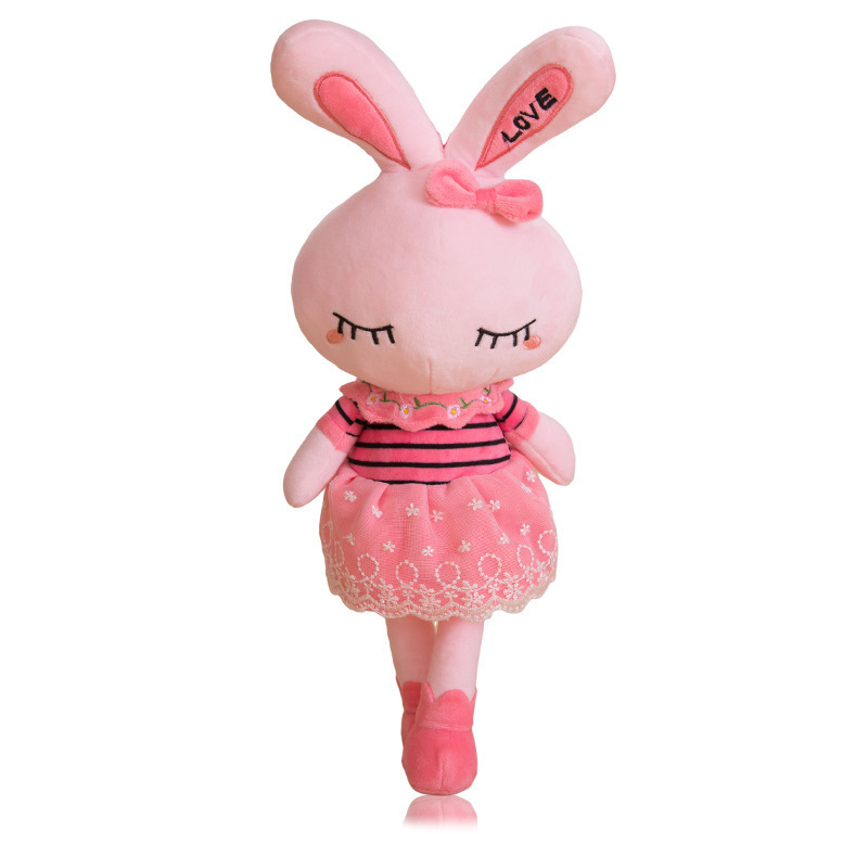 Gấu Bông Thỏ Love Hồng Váy Ren Dễ Thương Cho Bé