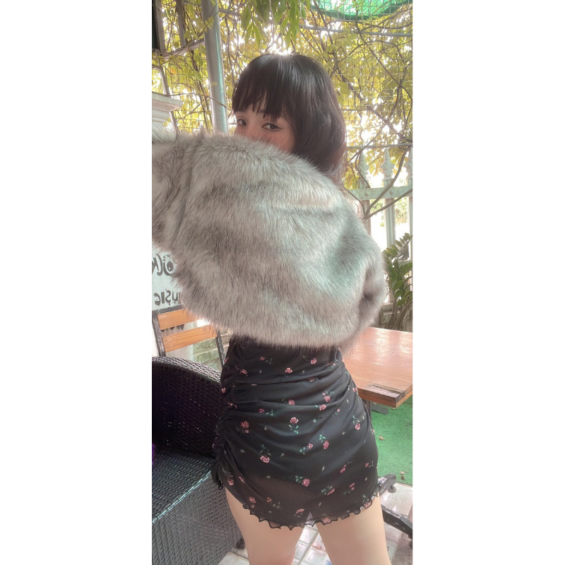 Áo khoác lông thú cao cấp dáng  ngắn cloptop