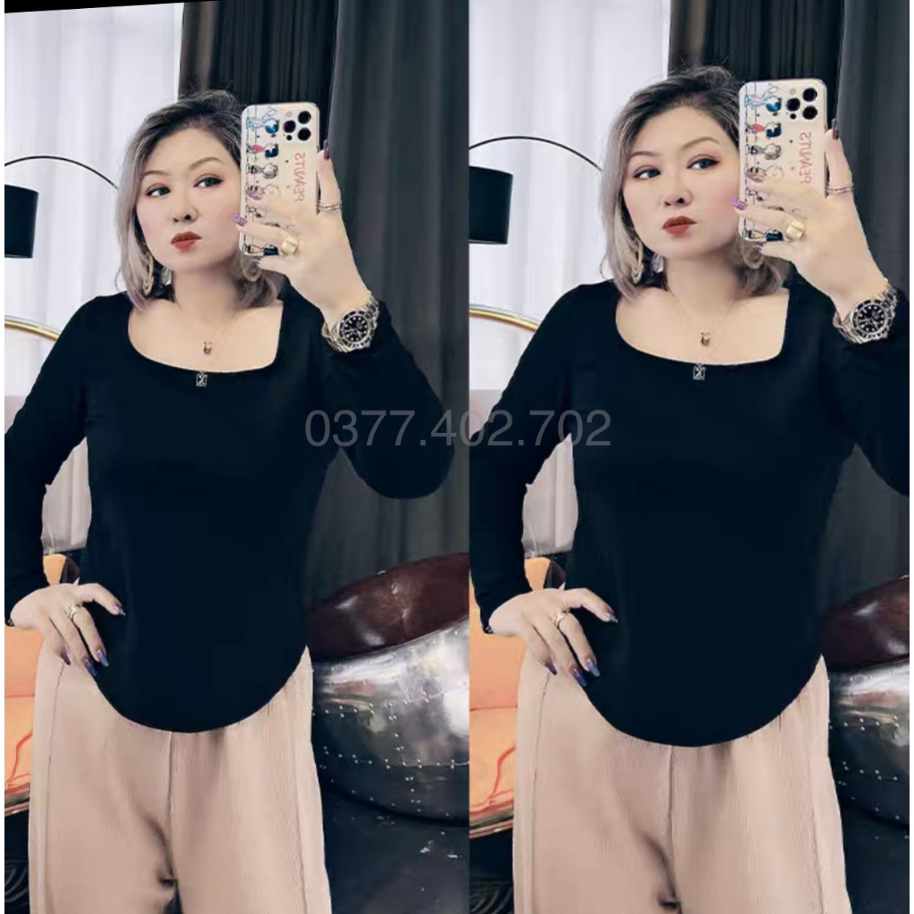 Áo dài tay cổ thuyền nữ bigsize, Áo dài tay vạt bầu bigsize từ 40-95kg, Áo dài tay cotton co dãn bigsize.store99