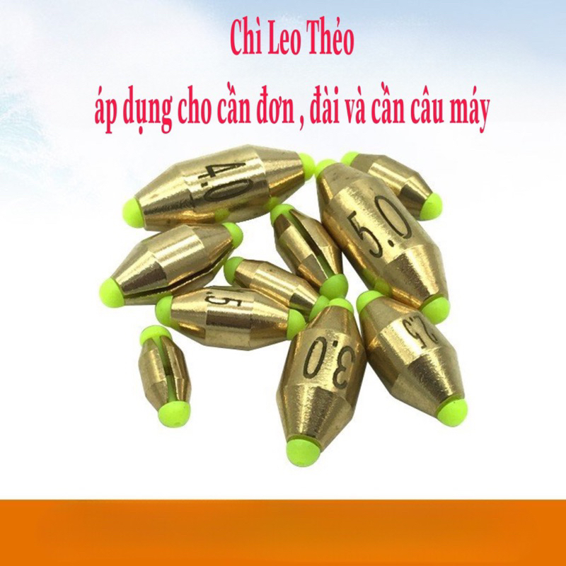 (Câu đơn,Câu đài) Chì Leo Thẻo _Chì đồng lõi cước xuyên tâm cao cấp_ 3.0,4.0,5.0.