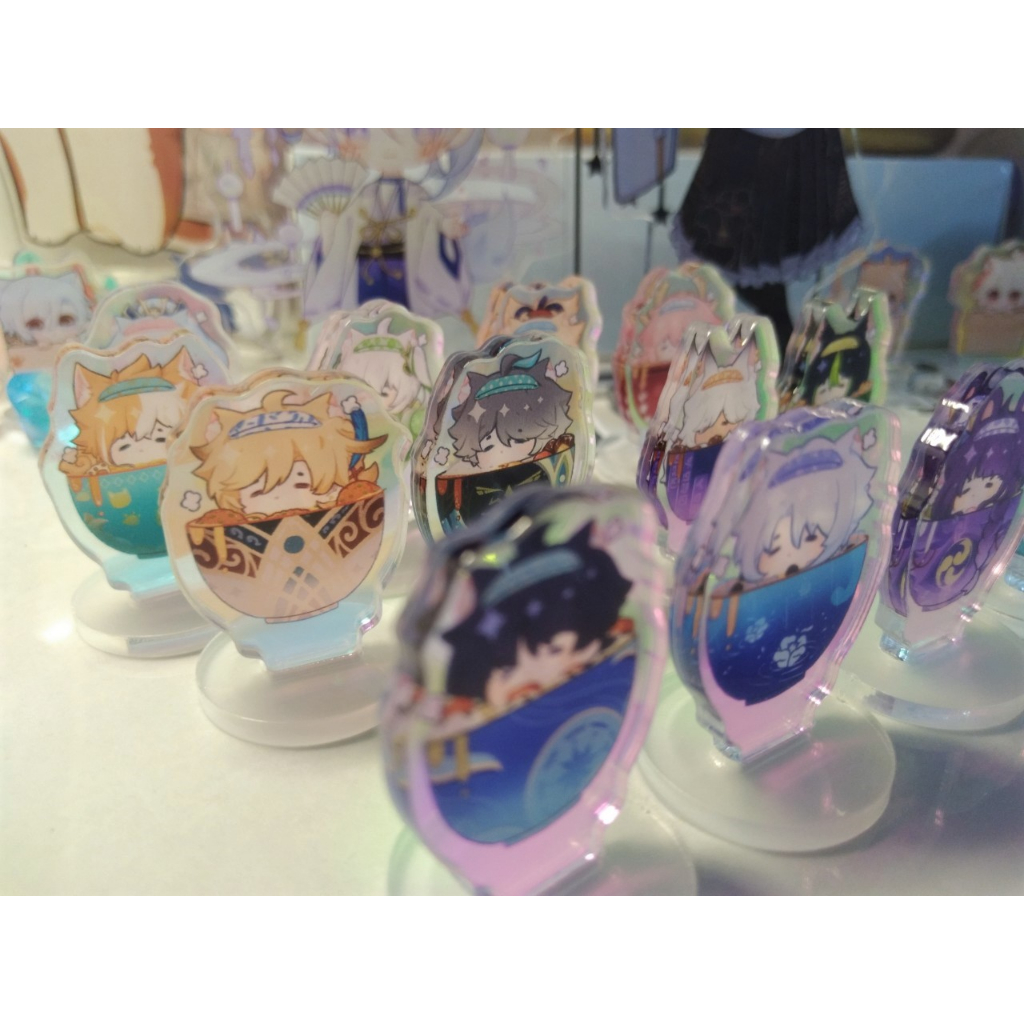 Mô Hình GACHA Standee Nhân Vật Genshin Impact Acrylic Mica ver đồ ăn trang trí bàn học