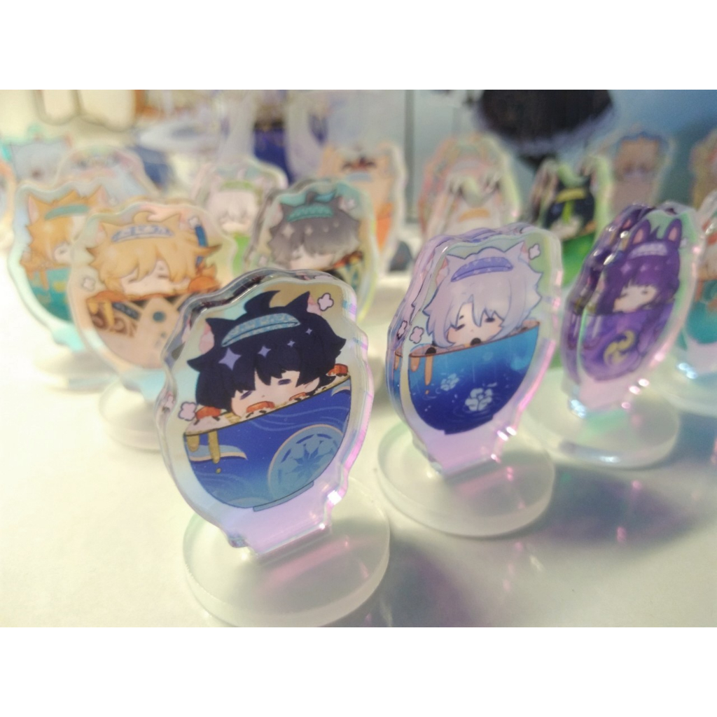 Mô Hình GACHA Standee Nhân Vật Genshin Impact Acrylic Mica ver đồ ăn trang trí bàn học