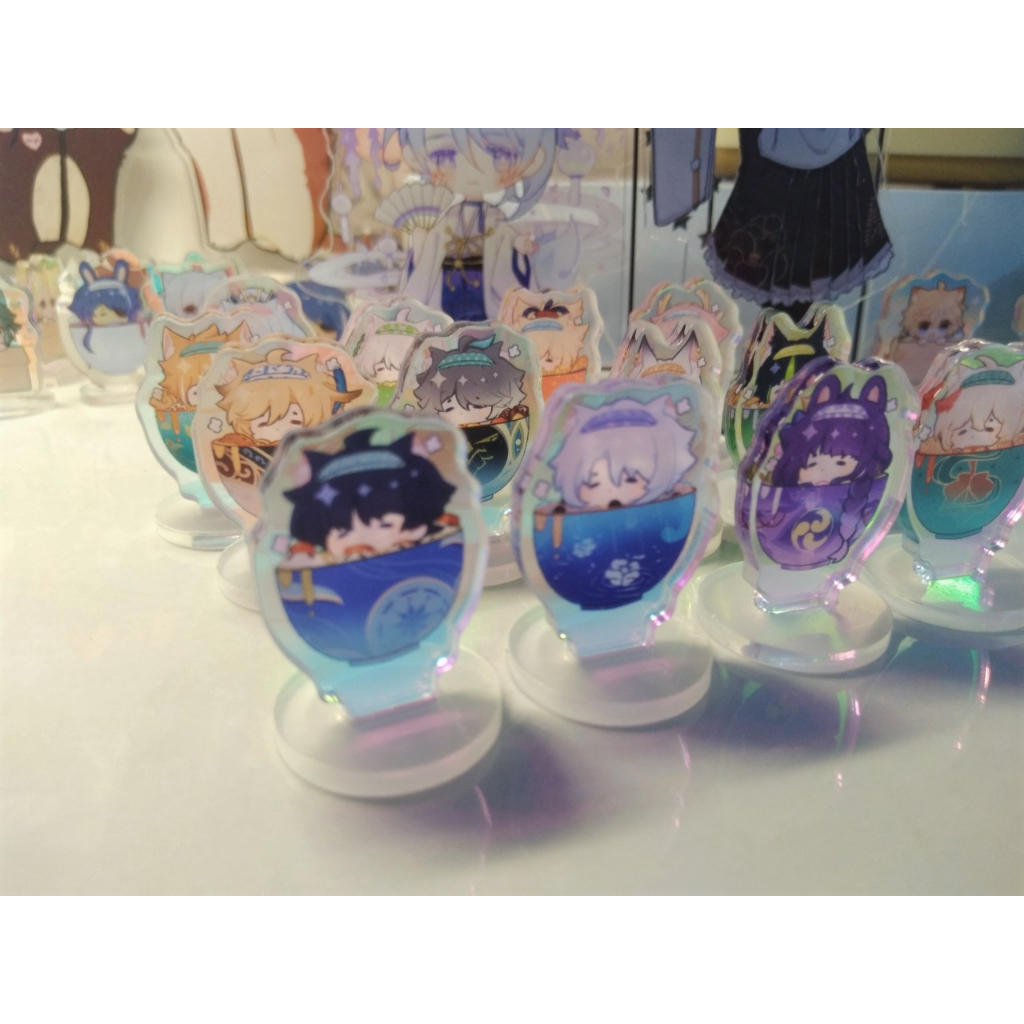 Mô Hình GACHA Standee Nhân Vật Genshin Impact Acrylic Mica ver đồ ăn trang trí bàn học
