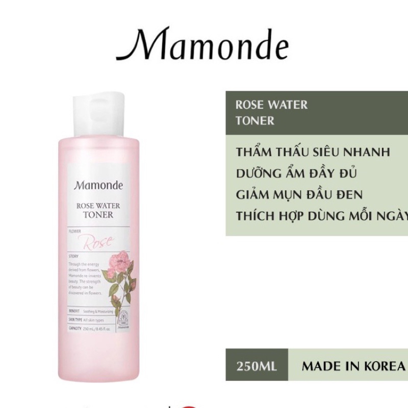 Toner Mamonde Hoa Hồng 250ML - Nước hoa hồng mamonde ung cấp độ ẩm se khít lỗ chân lông,sạch dầu, ngừa mụn | BigBuy360 - bigbuy360.vn