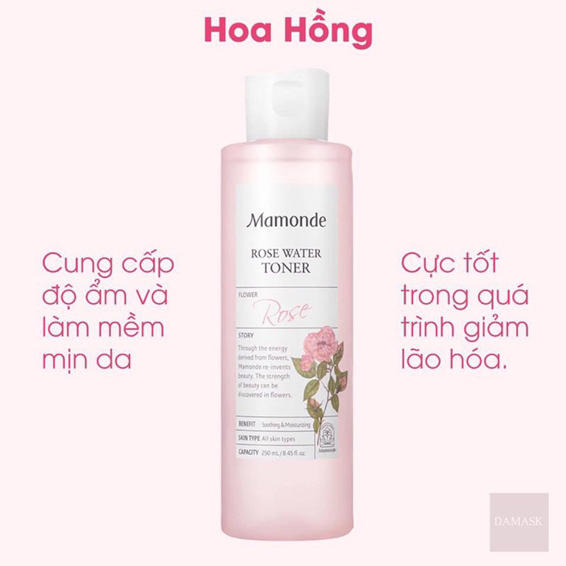 Toner Mamonde Hoa Hồng 250ML - Nước hoa hồng mamonde ung cấp độ ẩm se khít lỗ chân lông,sạch dầu, ngừa mụn | BigBuy360 - bigbuy360.vn
