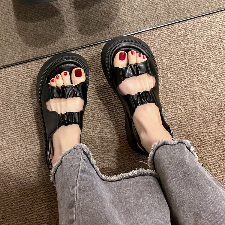 Dép sandal quai ngang nhún nữ siêu nhẹ cá tính năng động thời trang ulzang Hàn Quốc