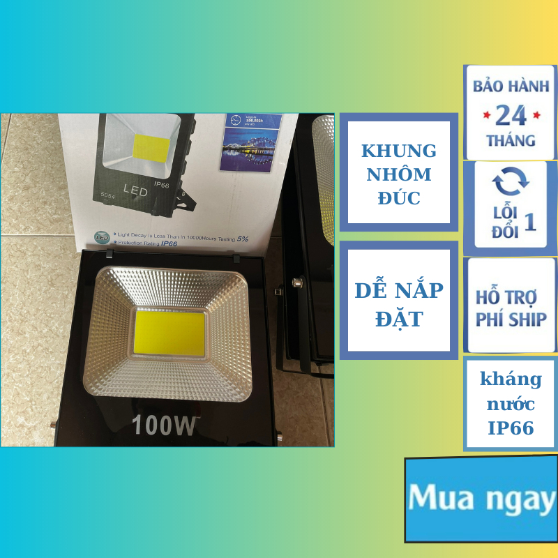 Đèn pha led ngoài trời điện 220v trống nước 30w 50w 100w 150w 200w