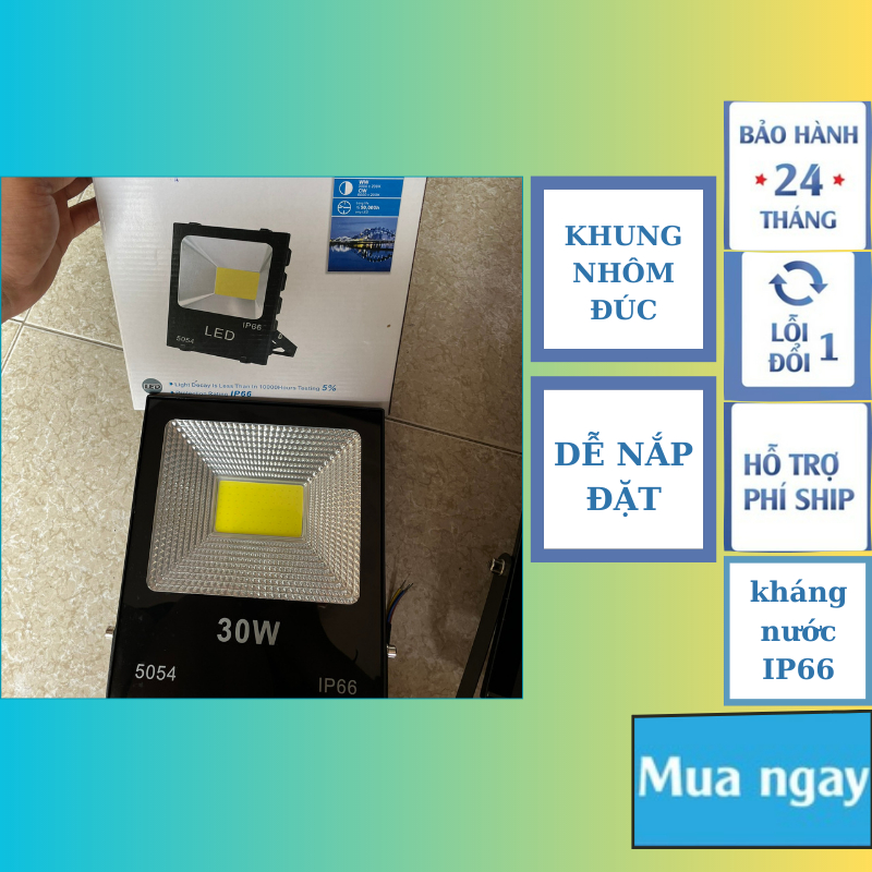 Đèn pha led ngoài trời điện 220v trống nước 30w 50w 100w 150w 200w