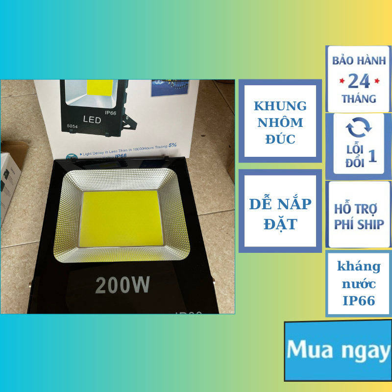 Đèn pha led ngoài trời điện 220v trống nước 30w 50w 100w 150w 200w