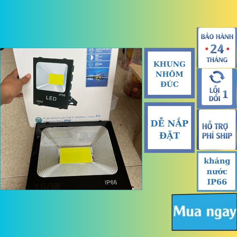 Đèn pha led ngoài trời điện 220v trống nước 30w 50w 100w 150w 200w