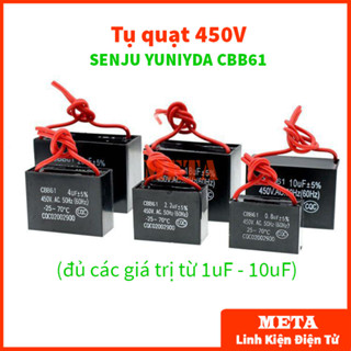 Tụ quạt 450V AC 1uF 1,5uF 2uF 2,5uF 3uF 3,5uF 4uF 4,5uF 5uF 10uF Tụ Khởi động quạt SENJU YUNIYDA CBB61 Loại Tốt