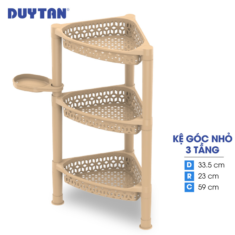 Kệ góc nhỏ 3 tầng nhựa DUY TÂN (33.5 x 23 x 59 cm) - 13443 - Giao màu ngẫu nhiên