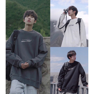 Áo sweater nam nữ chất nỉ cotton , áo sweater cổ tròn in chữ ngực unisex form rộng