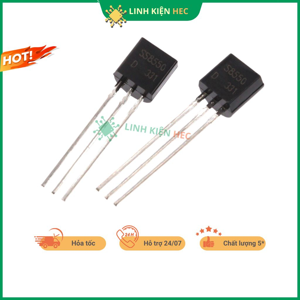Transistor S8050 0.5A 40V 3 chân túi 10 con chính hãng linh kiện hec