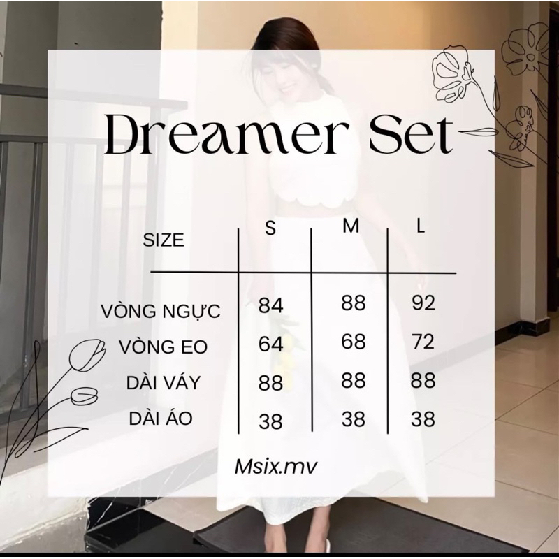 MSIX.MV | Set Dreamer áo váy dài gợn sóng