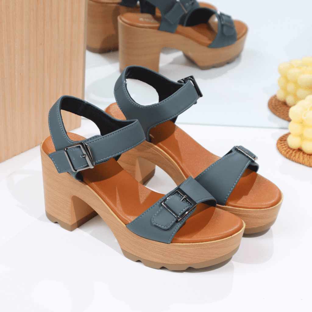 Giày sandal nữ đế thô cao 8cm đúp mũi 3cm siêu nhẹ êm chân 1031
