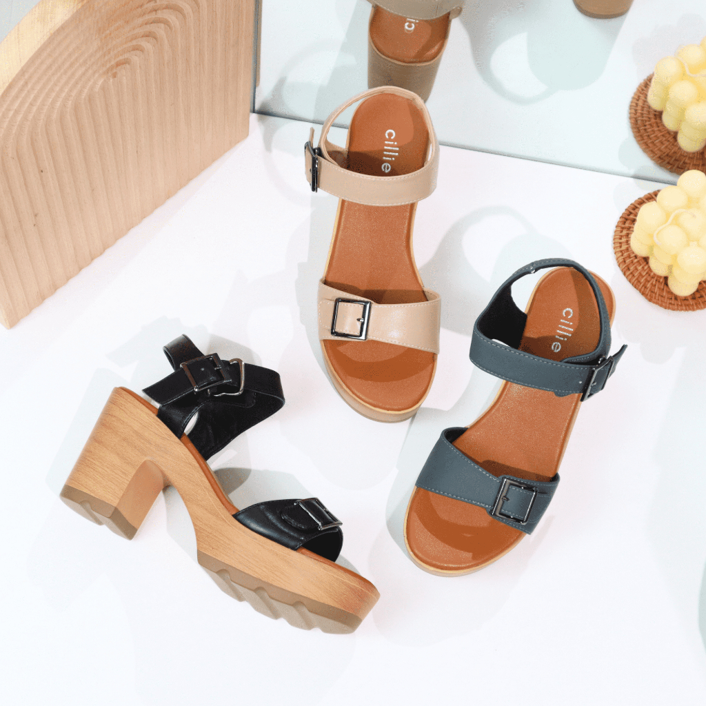 Giày sandal nữ đế thô cao 8cm đúp mũi 3cm siêu nhẹ êm chân 1031