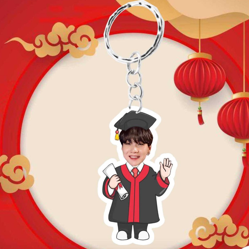 Móc khóa tốt nghiệp in theo yêu cầu chipi cho bé AC. GIFT chibi dễ thương đáng yêu có hộp quà tặng bạn bè, người thân