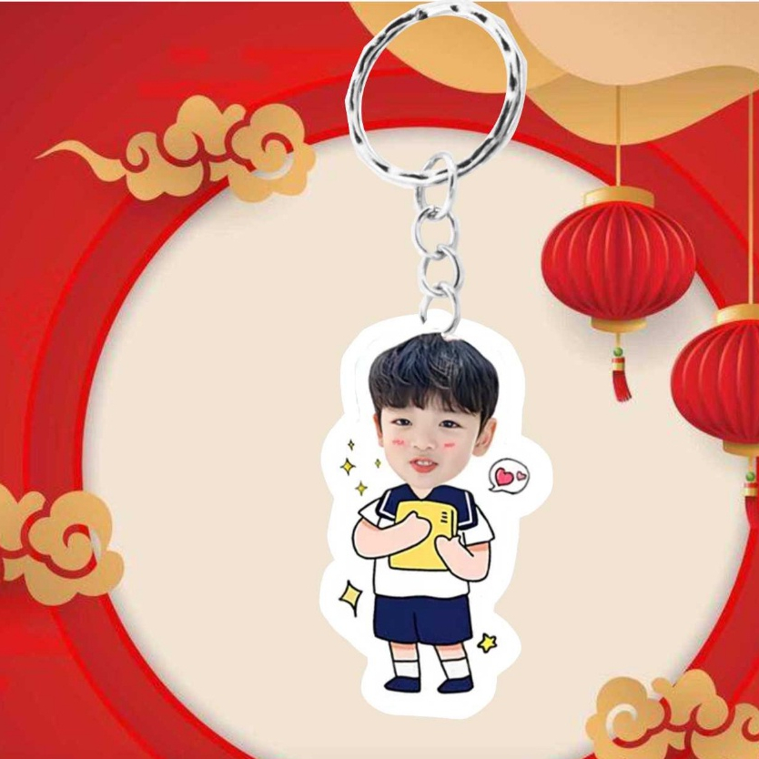 Móc khóa tốt nghiệp in theo yêu cầu chipi cho bé AC. GIFT chibi dễ thương đáng yêu có hộp quà tặng bạn bè, người thân