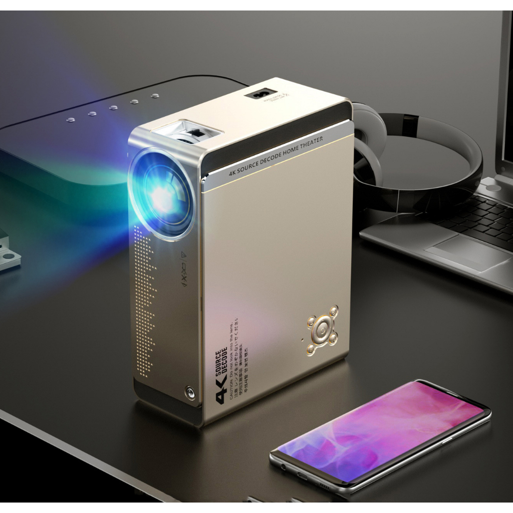 Máy Chiếu Mini KAW K860, Máy Chiếu Gia Đình Chính Hãng, Độ Sáng Cao 3500 Lumens, Độ Phân Dải 1080 Hộ Trợ 4K