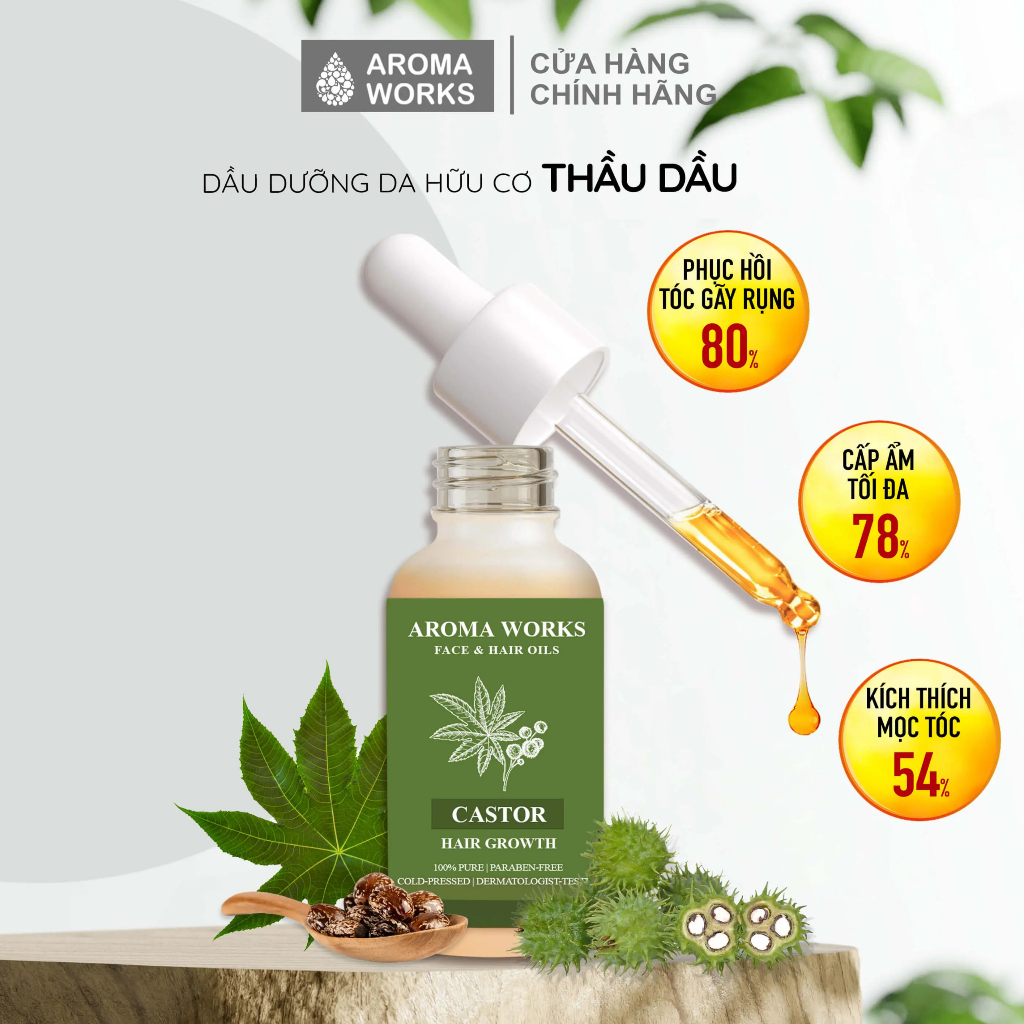 Dầu Thầu Dầu Aroma Works Castor Face & Hair 100ml