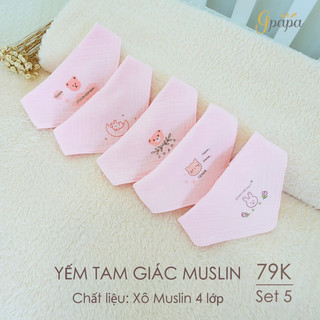 Yếm bấm cúc muslin cho bé