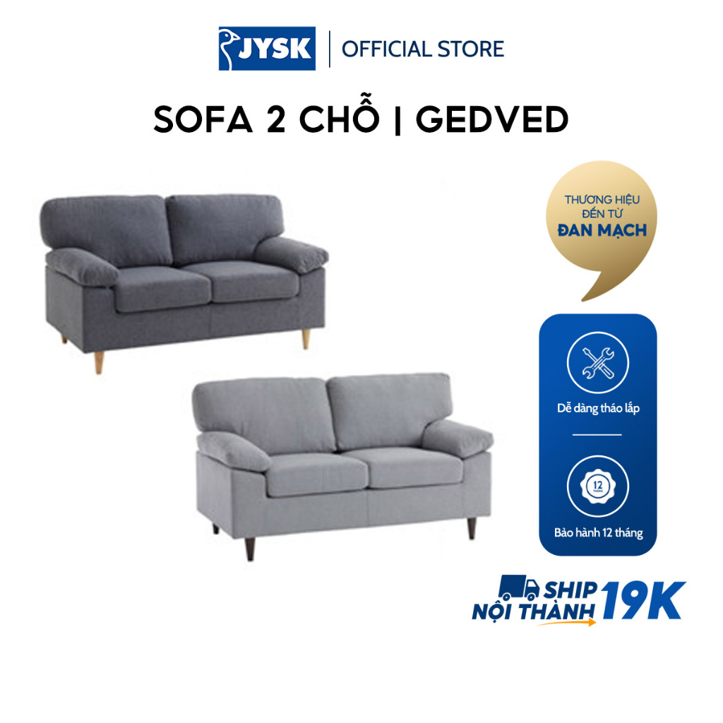 Bộ Sofa | JYSK Gedved | Polyester | xám/xám nhạt | nhiều kích thước