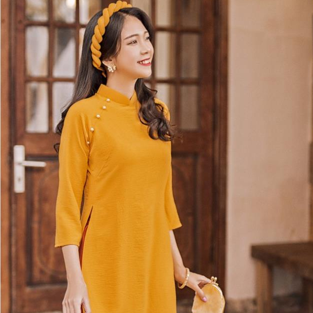 Áo dài Cách tân dáng  suông chất lụa tây thi hiện đại , Áo dài nữ cách tân 2023
