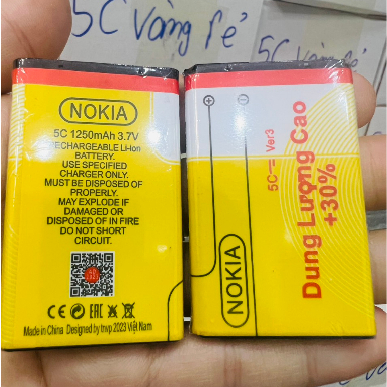 Pin nokia dung lượng cao 5C,4C.4U,4UL.4L. dành cho dòng máy NOKIA. pin chuẩn hãng có cam kết.