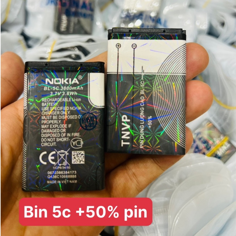 Pin nokia dung lượng cao 5C,4C.4U,4UL.4L. dành cho dòng máy NOKIA. pin chuẩn hãng có cam kết.