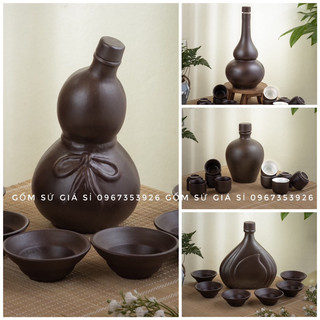 Nậm rượu men nâu khô gốm sứ bát tràng