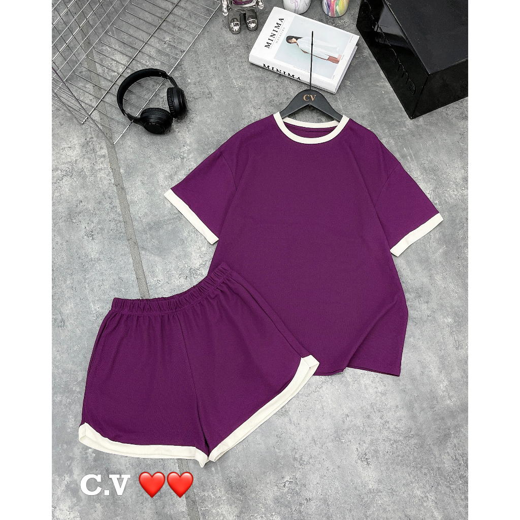 Set thun trơn cộc tay hàng QCL1