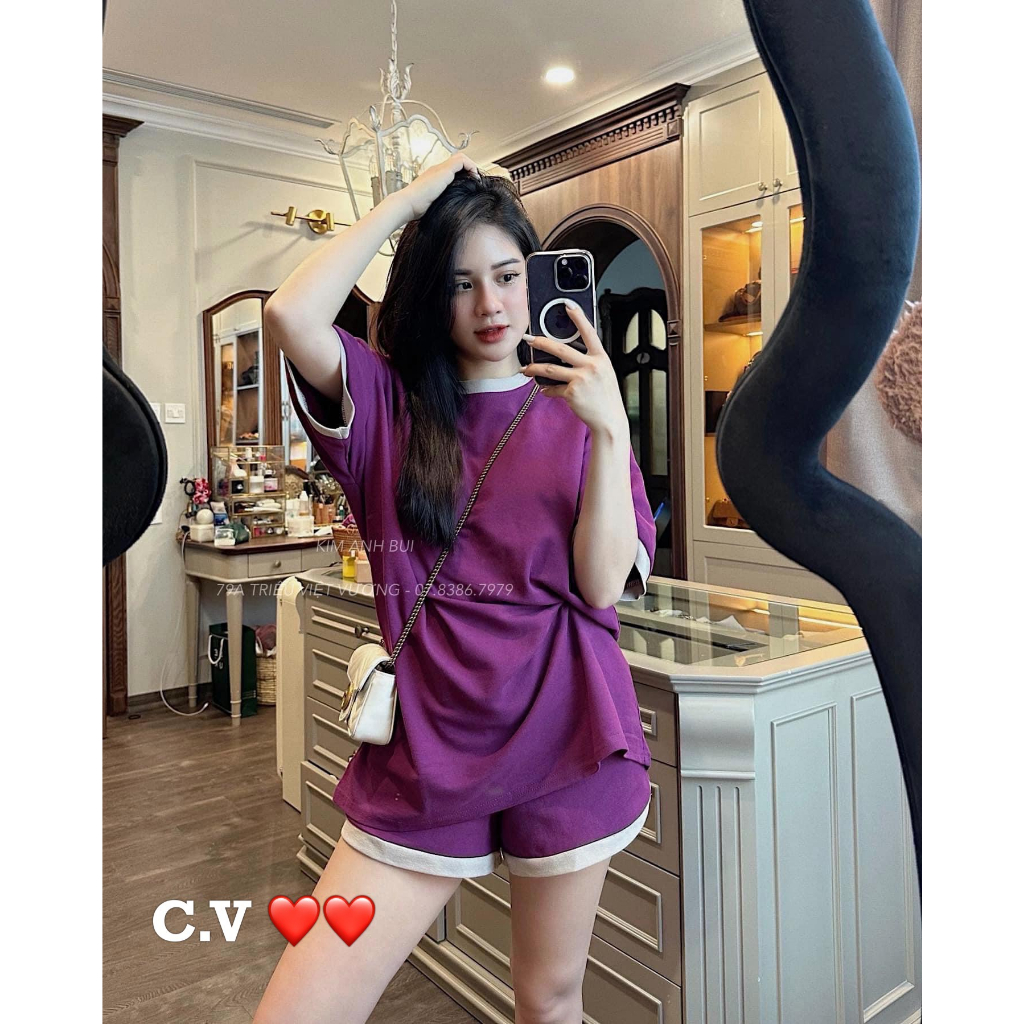 Set thun trơn cộc tay hàng QCL1