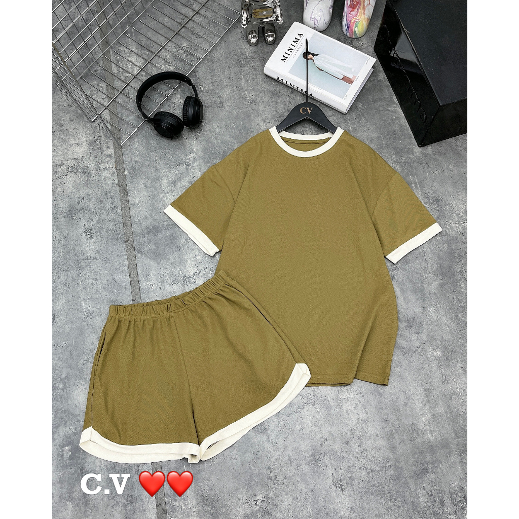 Set thun trơn cộc tay hàng QCL1