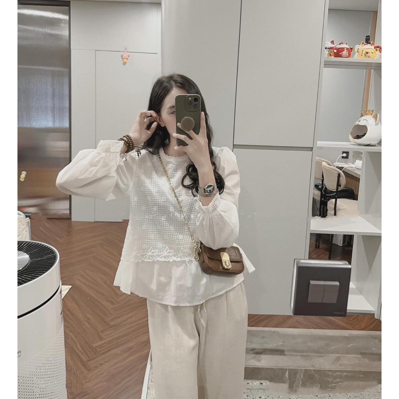 Túi xách nữ khoá xoay mini 2 xích xinh xắn