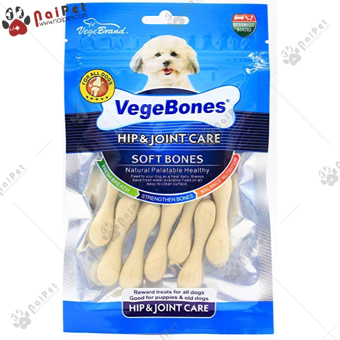 Đồ Ăn Vặt Xương Gặm Sạch Răng Mượt Lông Bổ Sung Canxi Hỗ Trợ Hệ Tiêu Hóa VegeBones 60g