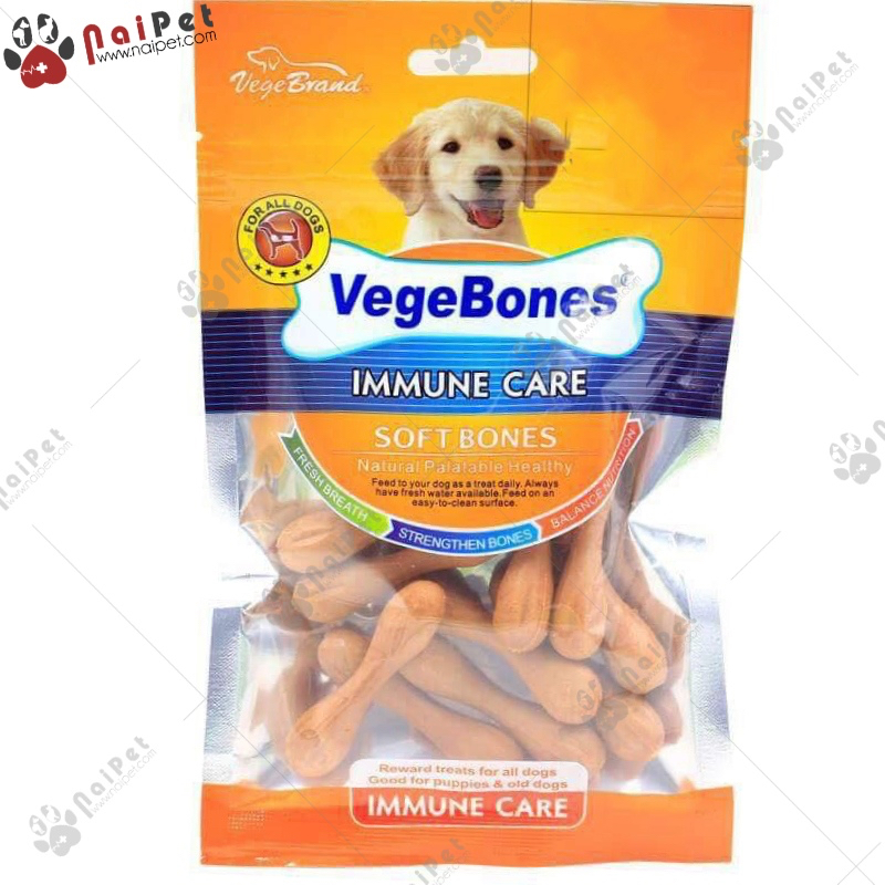 Đồ Ăn Vặt Xương Gặm Sạch Răng Mượt Lông Bổ Sung Canxi Hỗ Trợ Hệ Tiêu Hóa VegeBones 60g
