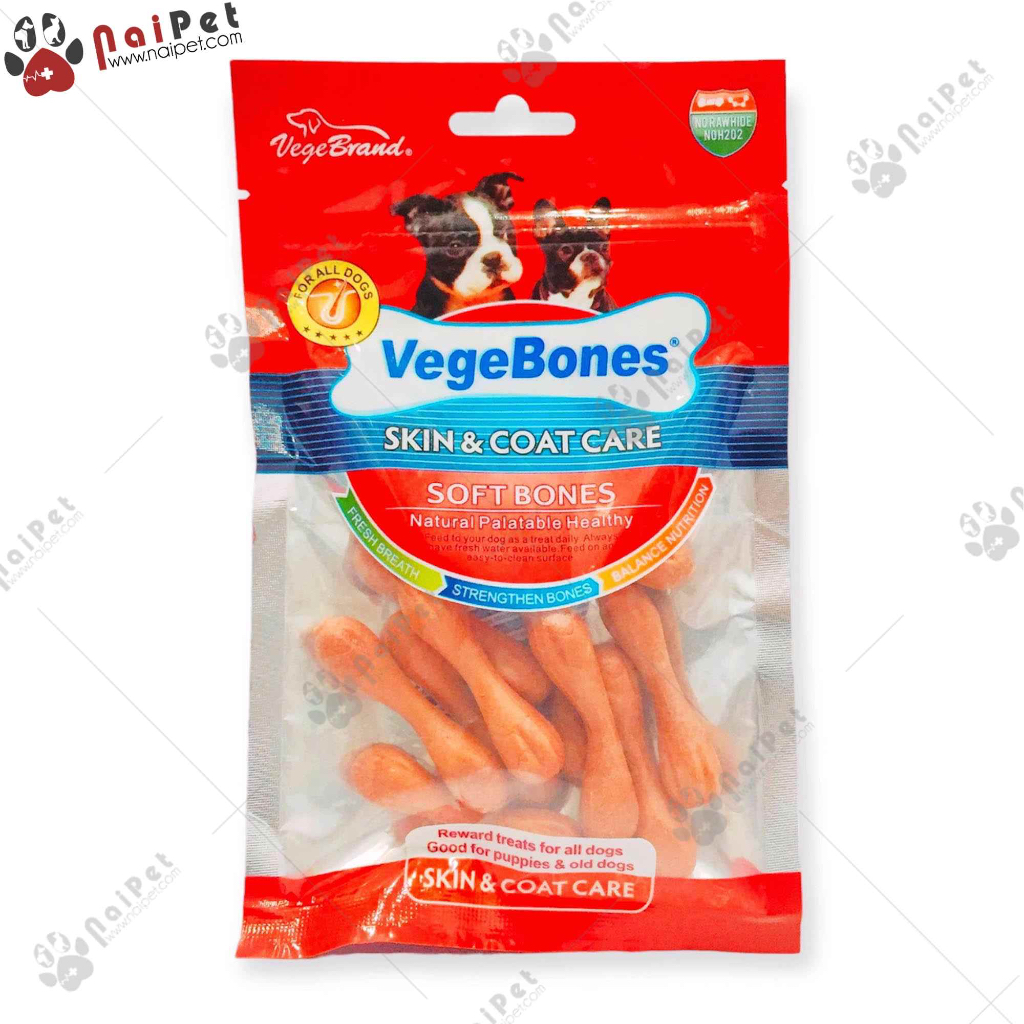 Đồ Ăn Vặt Xương Gặm Sạch Răng Mượt Lông Bổ Sung Canxi Hỗ Trợ Hệ Tiêu Hóa VegeBones 60g