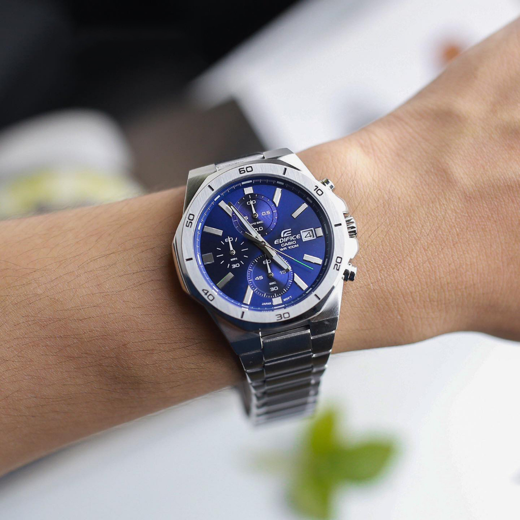 Đồng hồ nam dây kim loại EDIFICE chính hãng Casio Anh Khuê EFV-640D-2AVUDF