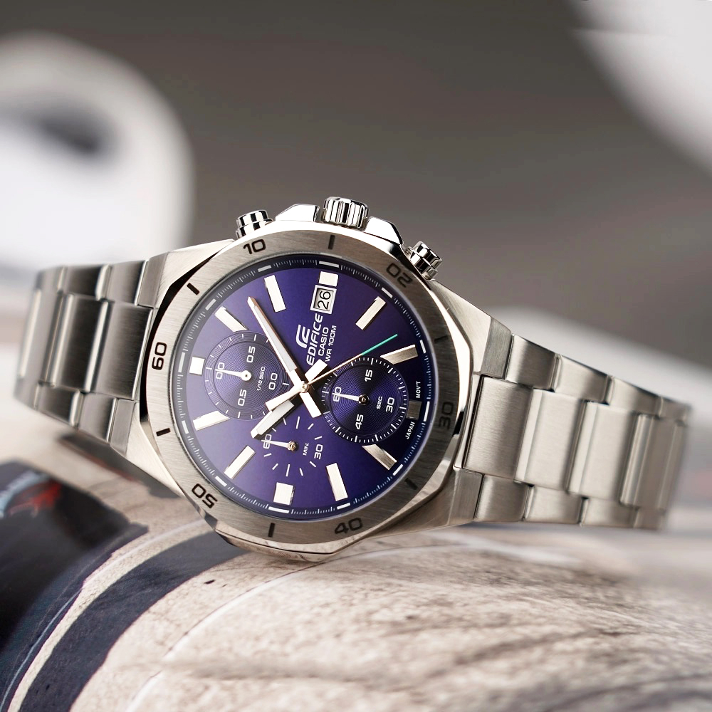 Đồng hồ nam dây kim loại EDIFICE chính hãng Casio Anh Khuê EFV-640D-2AVUDF