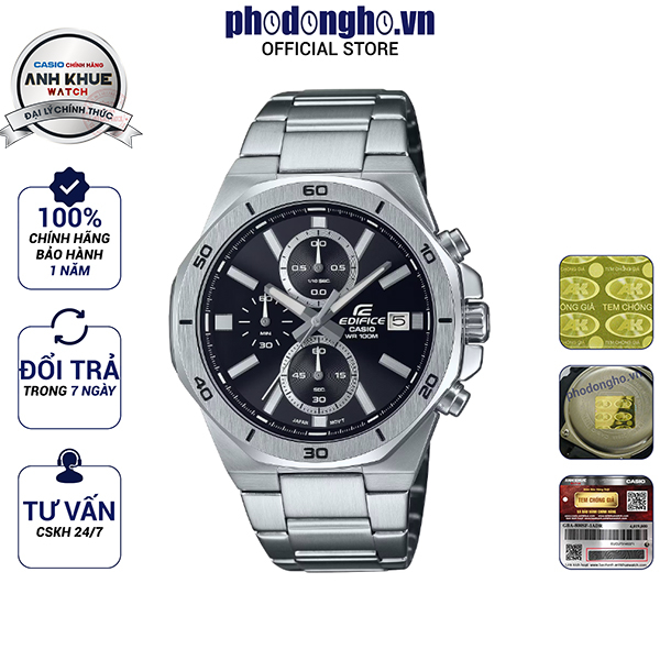 Đồng hồ nam dây kim loại EDIFICE chính hãng Casio Anh Khuê EFV-640D-1AVUDF