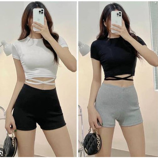 Quần legging nữ đùi thun coton 100% vải xuất dư mặc nhà dáng ôm bó lưng thun bigsize tập gym yoga