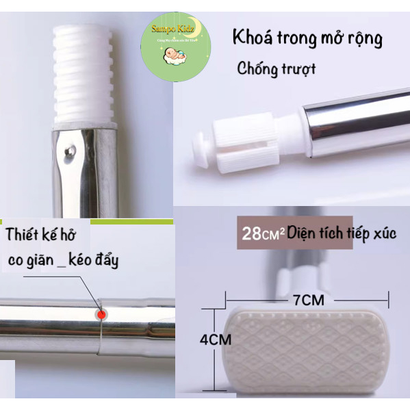 Thanh treo không cần khoan dài 50 - 70cm