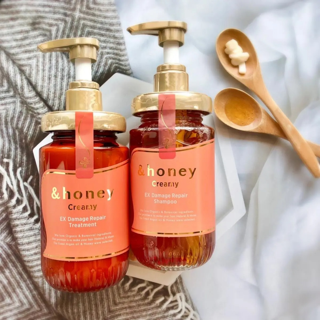 Combo gội xả phục hồi hư tổn hữu cơ thiên nhiên &Honey Melty Damage Repair made in Japan Nhật Bản