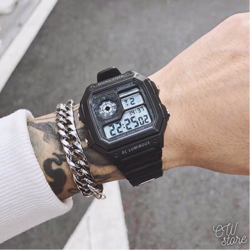 Set Đồng Hồ & Lắc Tay Nam Nữ Phong Cách Hiphop